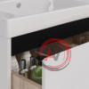 Тумба Lemark COMBI 125 см под 2 раковины, подвесная/напольная,4 ящика, цвет планки: Чёрный, цвет корпуса, фасада: Белый глянец
